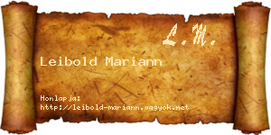 Leibold Mariann névjegykártya